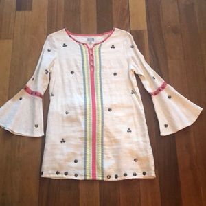 NEW Hoss Bell Sleeve Tunic w embroidery, grommets, multicolor piping Sz EU36/US4
